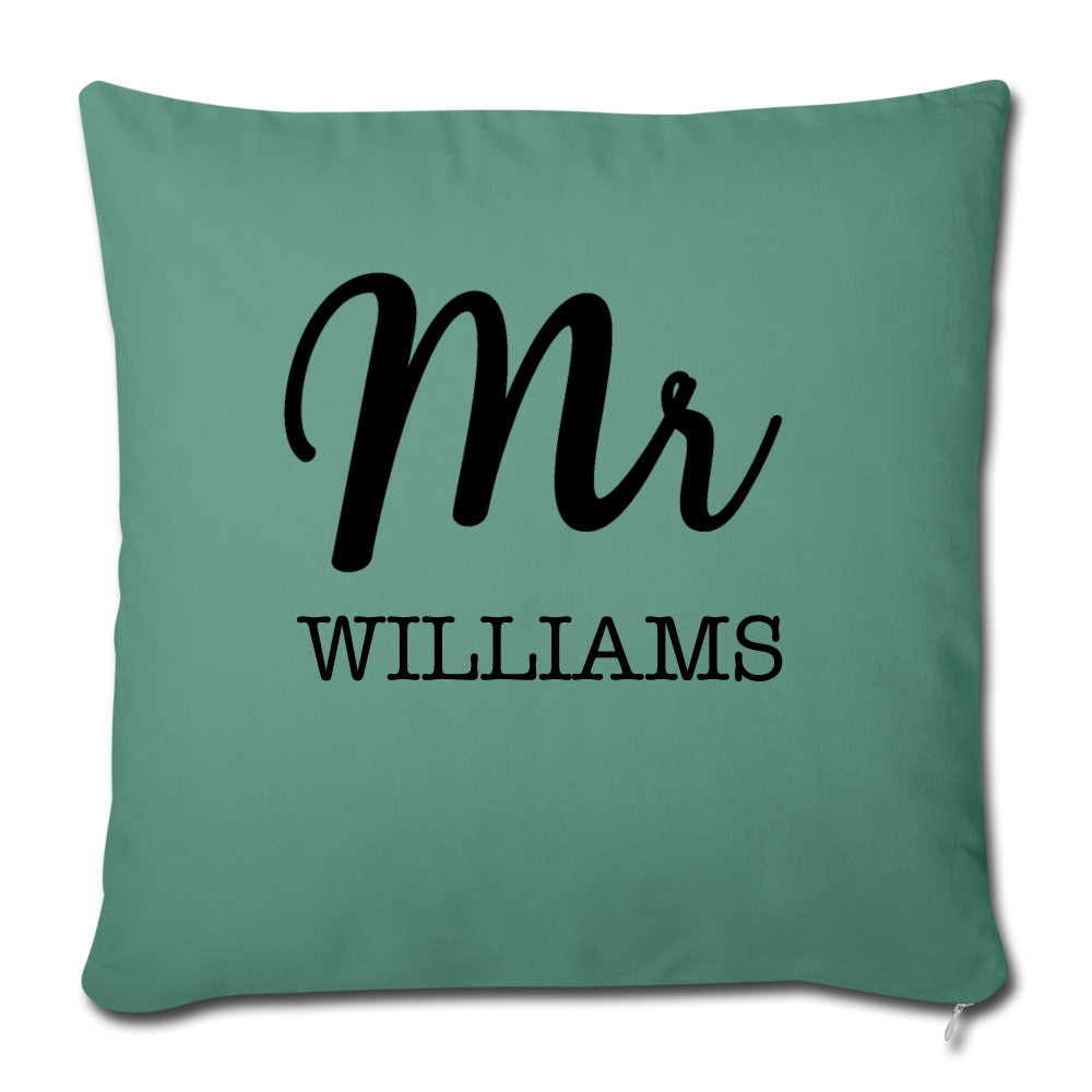 Mr. Throw Pillow Cover 18” x 18” - cypress green