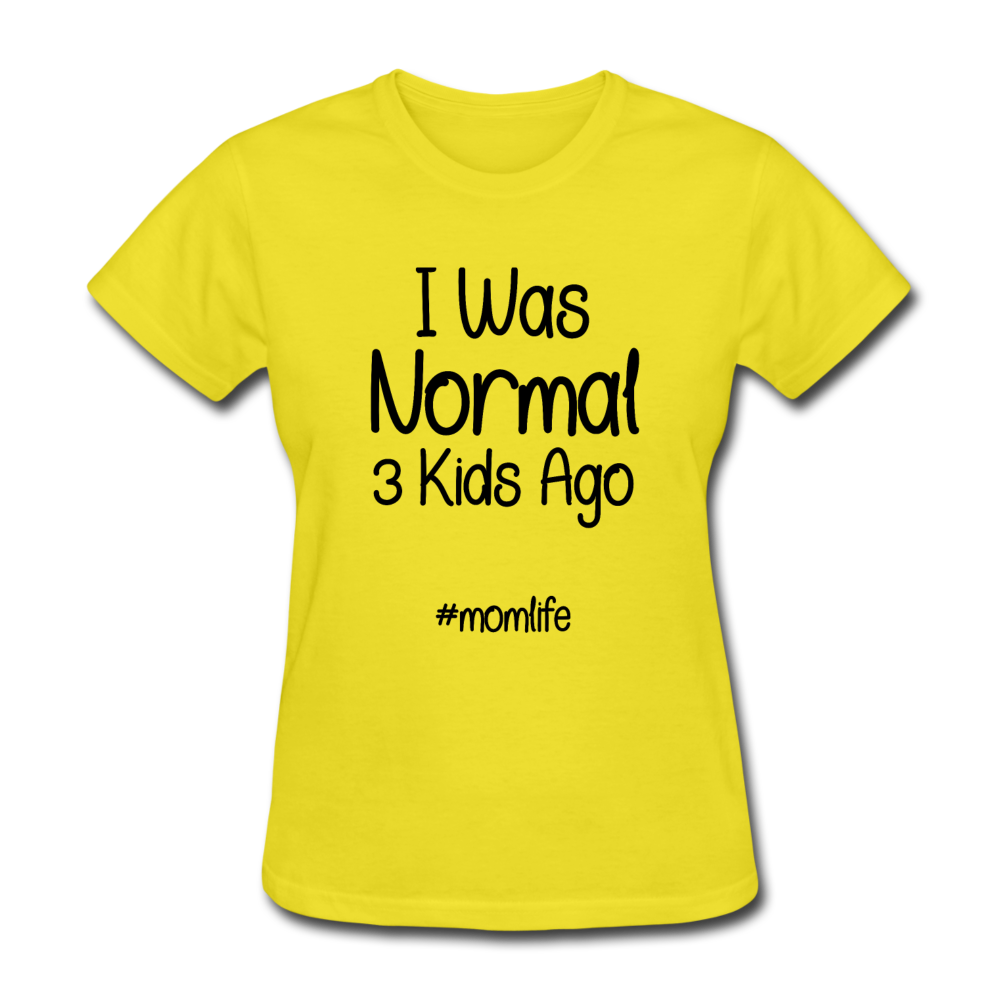 I Was Normal 3 Kids Ago Mom Funny Shirt Gift For Mom, Mom of 3 Shirt, Mom Birthday Gift, Mother's Day Shirt Funny Mom Tee Mom Life T-Shirt - yellow