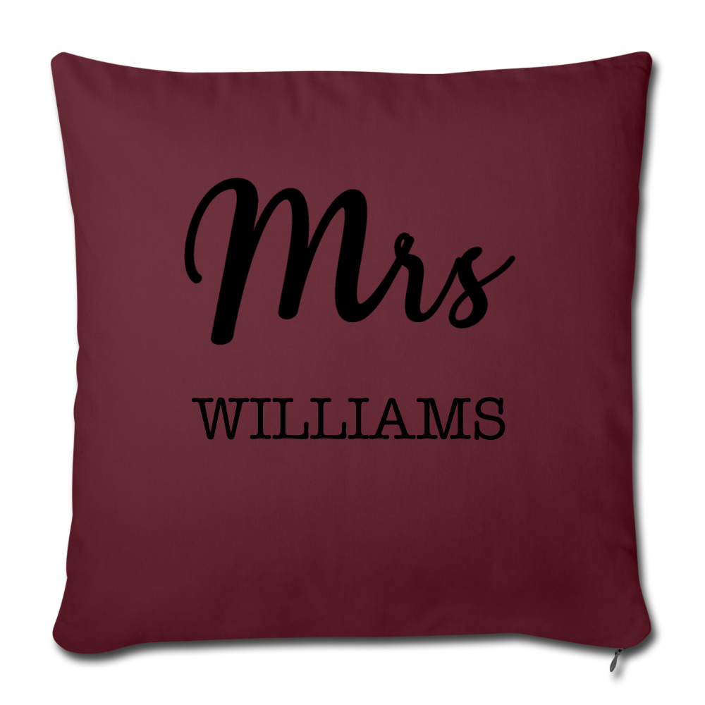 Mr and Mrs Pillows Case Wedding Anniversary Engagement Gift Personalized Bedroom Bridal Shower Gift Personalized Pillow Case Family Name - burgundy