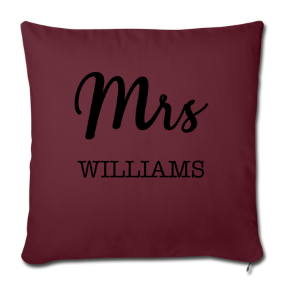 Mr and Mrs Pillows Case Wedding Anniversary Engagement Gift Personalized Bedroom Bridal Shower Gift Personalized Pillow Case Family Name - burgundy