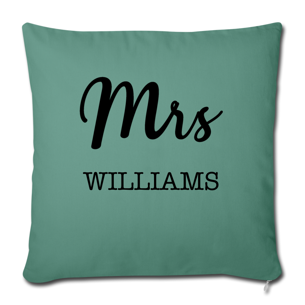 Mr and Mrs Pillows Case Wedding Anniversary Engagement Gift Personalized Bedroom Bridal Shower Gift Personalized Pillow Case Family Name - cypress green