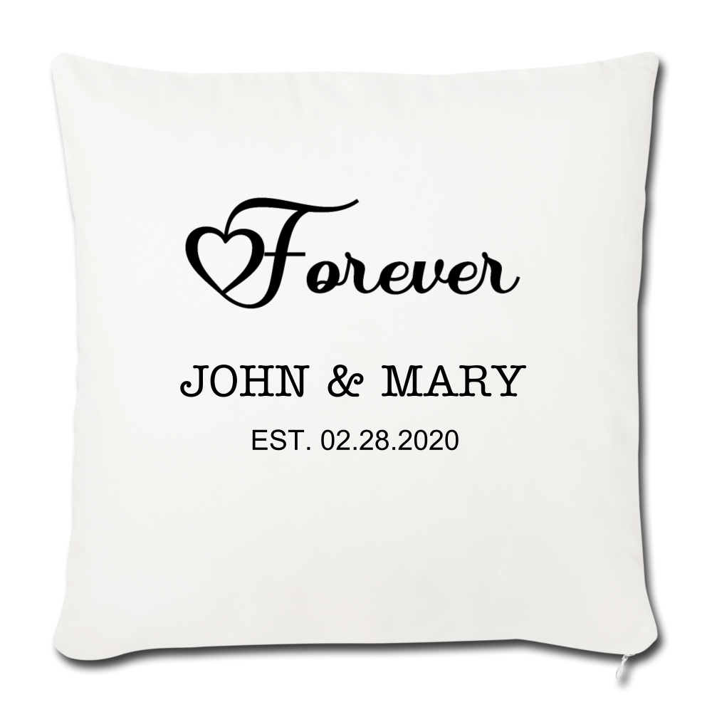 Personalized Wedding Gift, Couples Gift, Engagement Gift, Custom Pillow, Personalized Husband and Wife Gift - Pillow Case - natural white