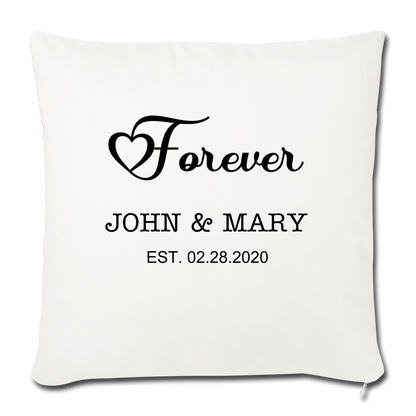 Personalized Wedding Gift, Couples Gift, Engagement Gift, Custom Pillow, Personalized Husband and Wife Gift - Pillow Case - natural white