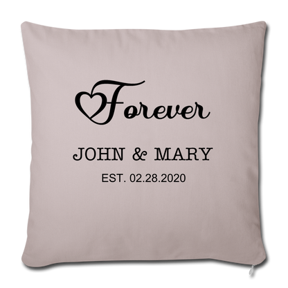 Personalized Wedding Gift, Couples Gift, Engagement Gift, Custom Pillow, Personalized Husband and Wife Gift - Pillow Case - light taupe