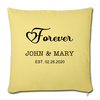 Personalized Wedding Gift, Couples Gift, Engagement Gift, Custom Pillow, Personalized Husband and Wife Gift - Pillow Case - washed yellow