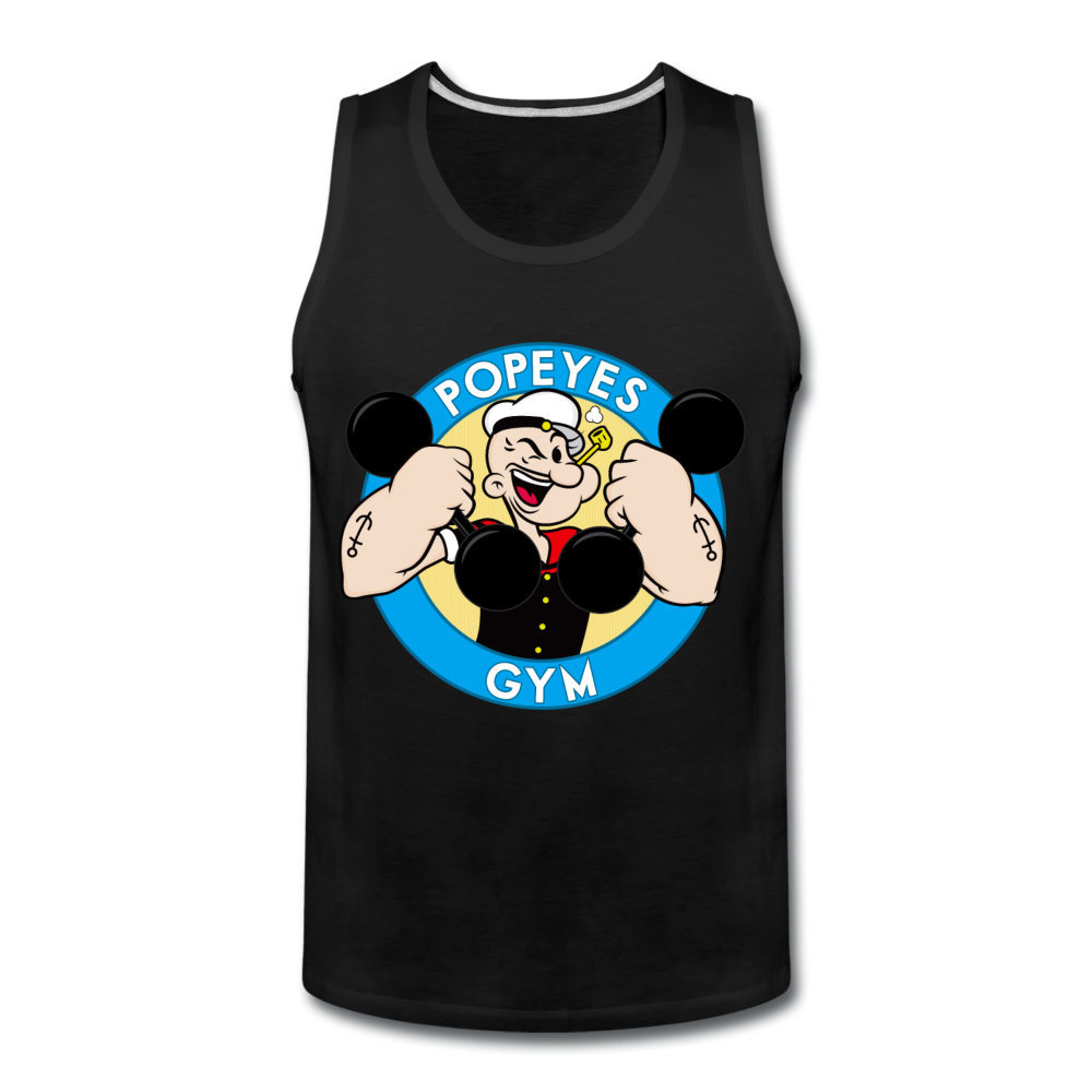 Popeyes Funny Gym Shirt, Workout Fitness Shirt, Motivational Tank Top, Must have Gym Tank Top, Inspirational Workout Tank Top - black