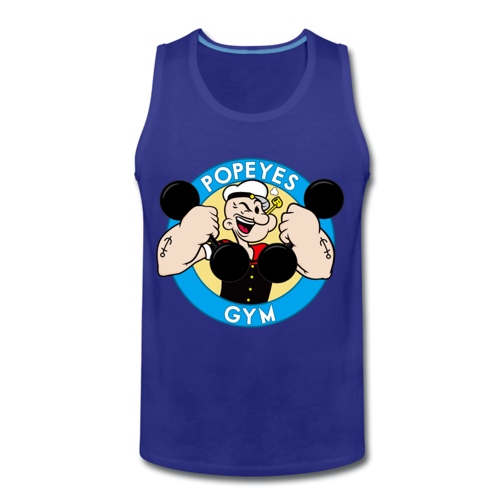 Popeyes Funny Gym Shirt, Workout Fitness Shirt, Motivational Tank Top, Must have Gym Tank Top, Inspirational Workout Tank Top - royal blue