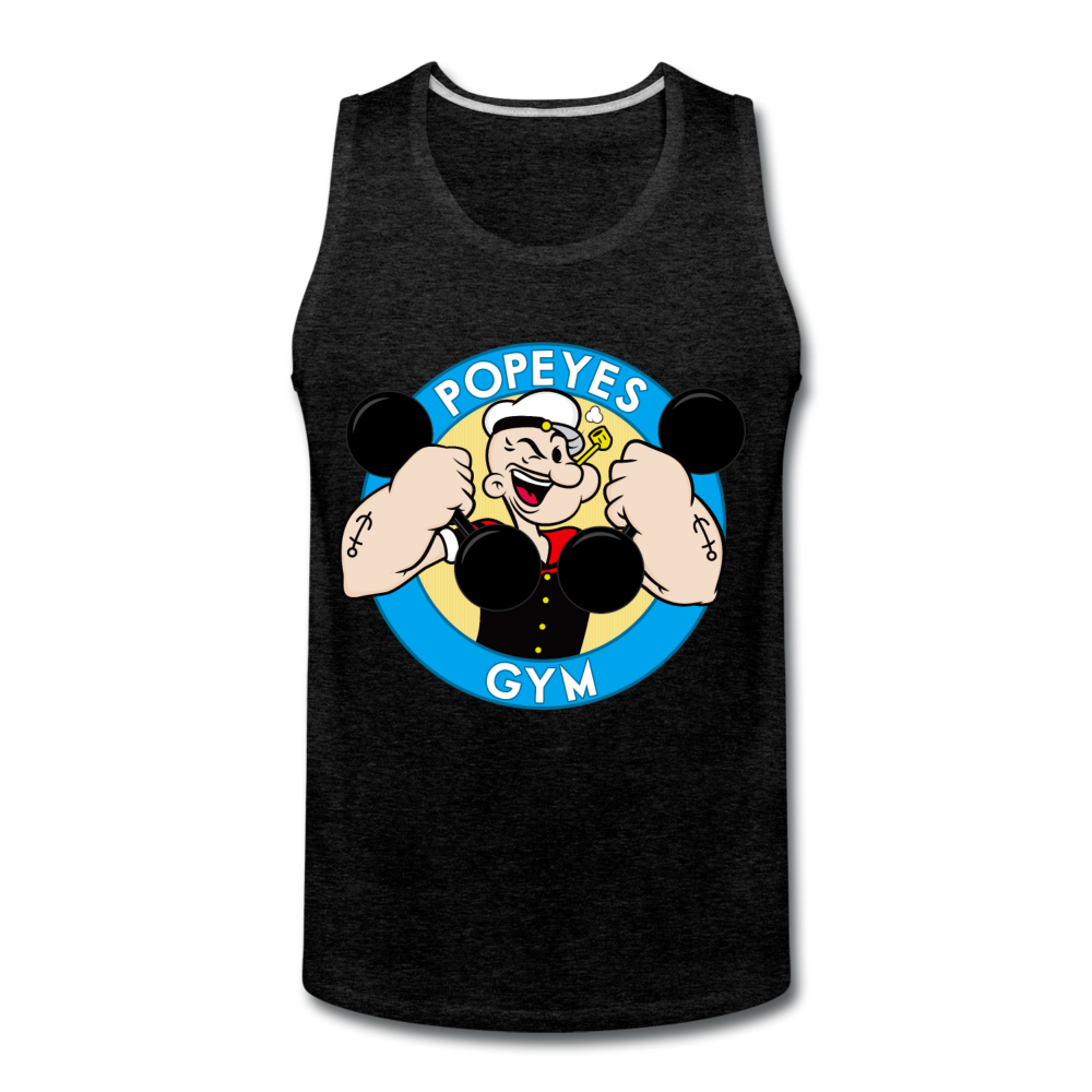 Popeyes Funny Gym Shirt, Workout Fitness Shirt, Motivational Tank Top, Must have Gym Tank Top, Inspirational Workout Tank Top - charcoal gray