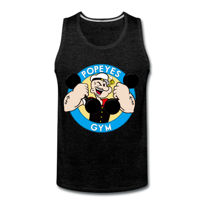 Popeyes Funny Gym Shirt, Workout Fitness Shirt, Motivational Tank Top, Must have Gym Tank Top, Inspirational Workout Tank Top - charcoal gray