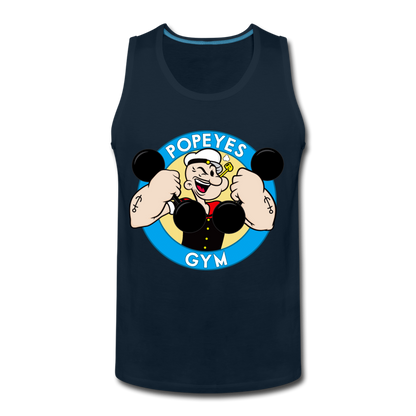 Popeyes Funny Gym Shirt, Workout Fitness Shirt, Motivational Tank Top, Must have Gym Tank Top, Inspirational Workout Tank Top - deep navy