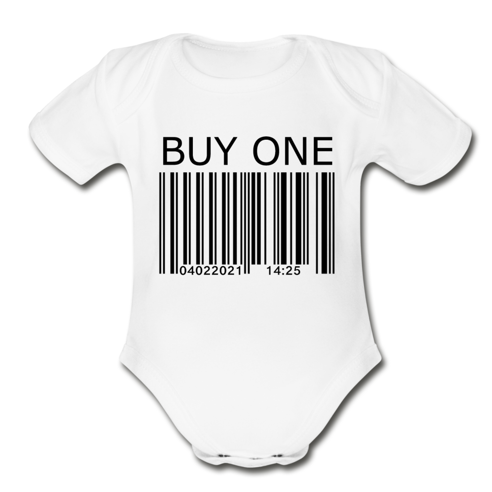 Buy One Organic Short Sleeve Baby Bodysuit - white