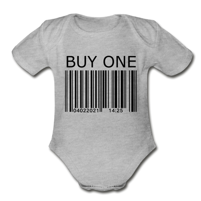 Buy One Organic Short Sleeve Baby Bodysuit - heather gray