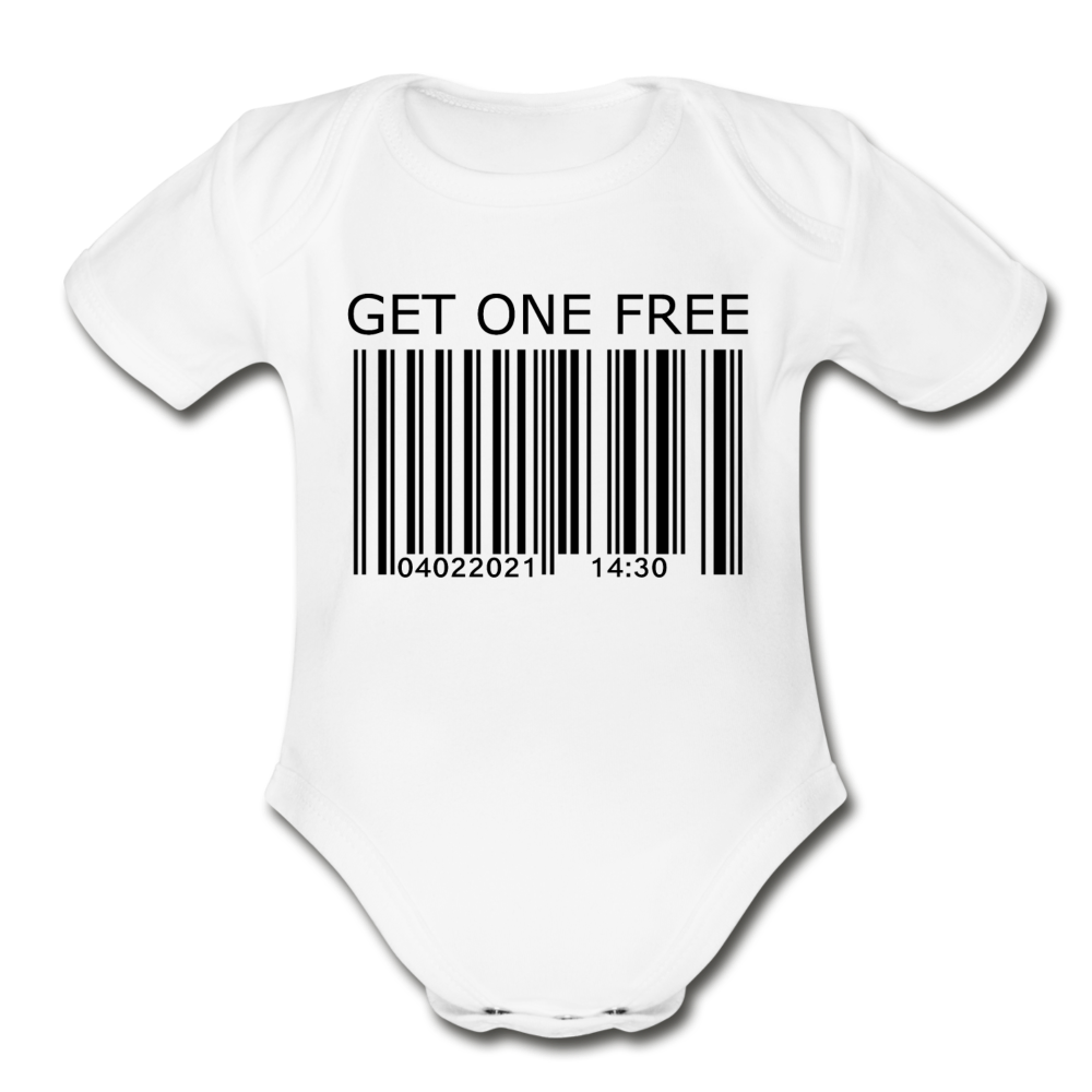 Get One free Organic Short Sleeve Baby Bodysuit - white