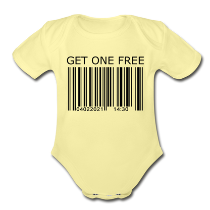 Get One free Organic Short Sleeve Baby Bodysuit - washed yellow