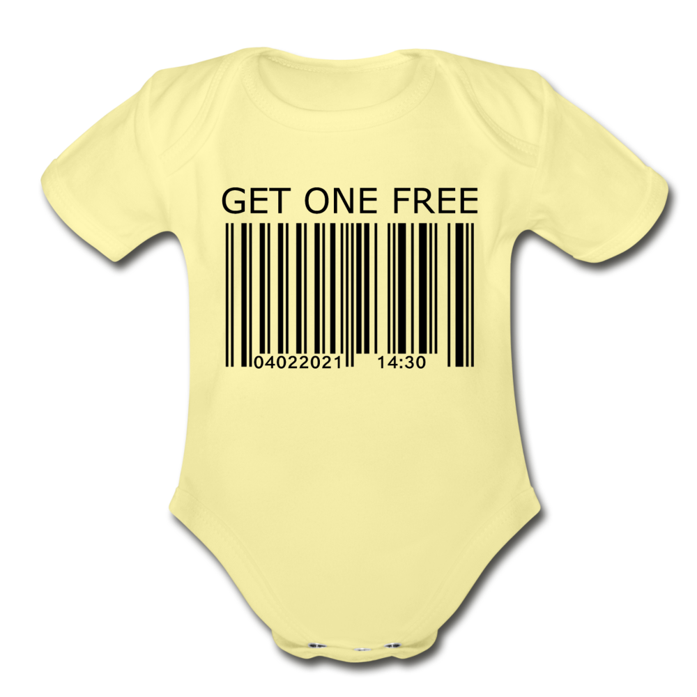 Get One free Organic Short Sleeve Baby Bodysuit - washed yellow
