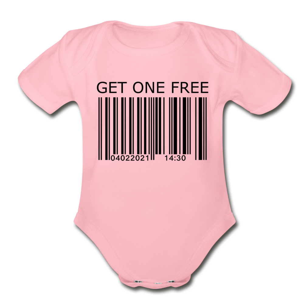 Get One free Organic Short Sleeve Baby Bodysuit - light pink