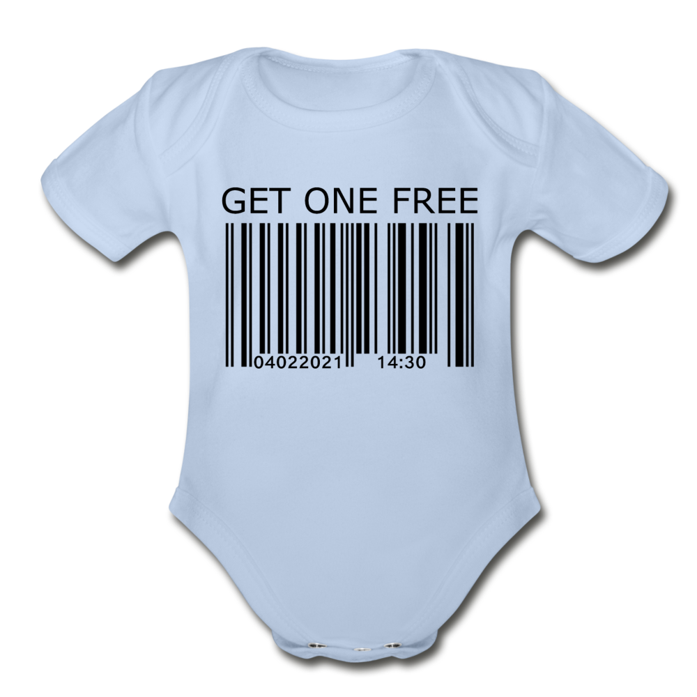 Get One free Organic Short Sleeve Baby Bodysuit - sky