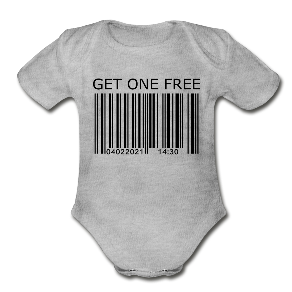 Get One free Organic Short Sleeve Baby Bodysuit - heather gray