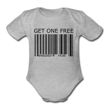 Get One free Organic Short Sleeve Baby Bodysuit - heather gray