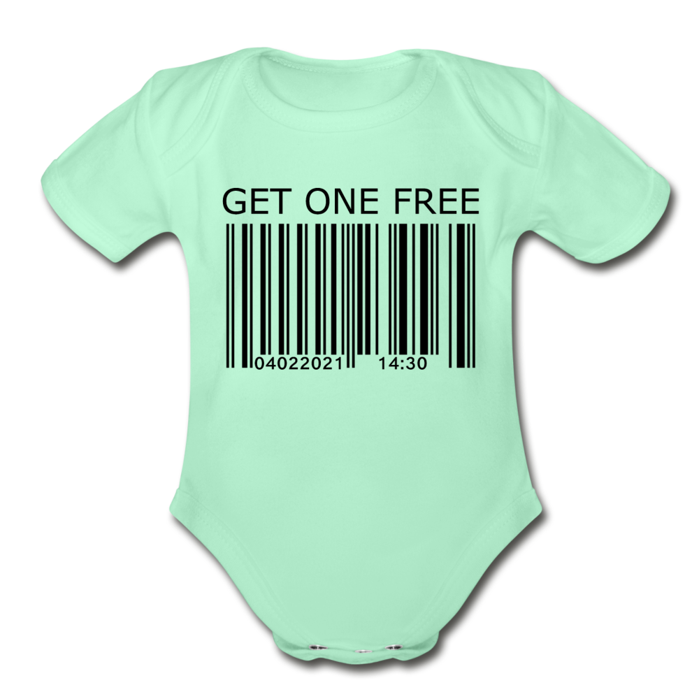 Get One free Organic Short Sleeve Baby Bodysuit - light mint