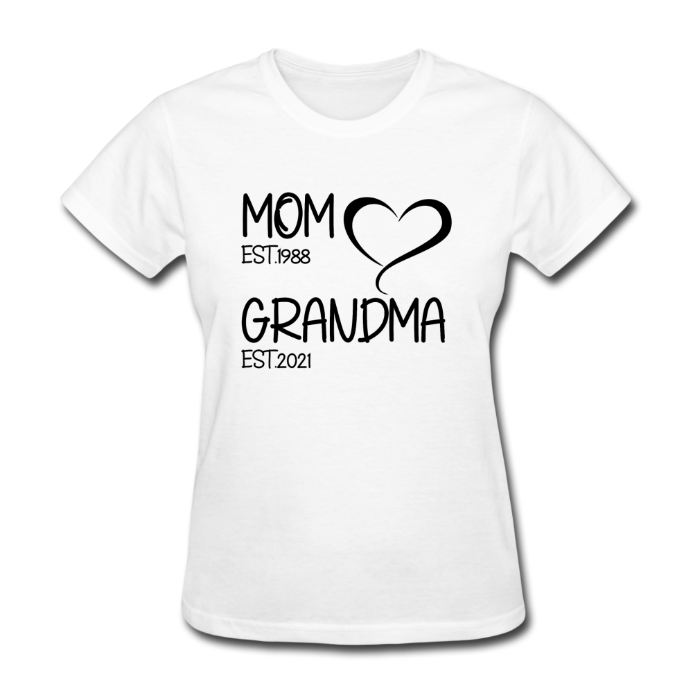 MOM GRANDMA Women's T-Shirt BLACK TEXT - white