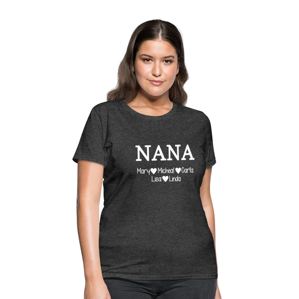 NANA Children White Text - Women's T-Shirt - heather black