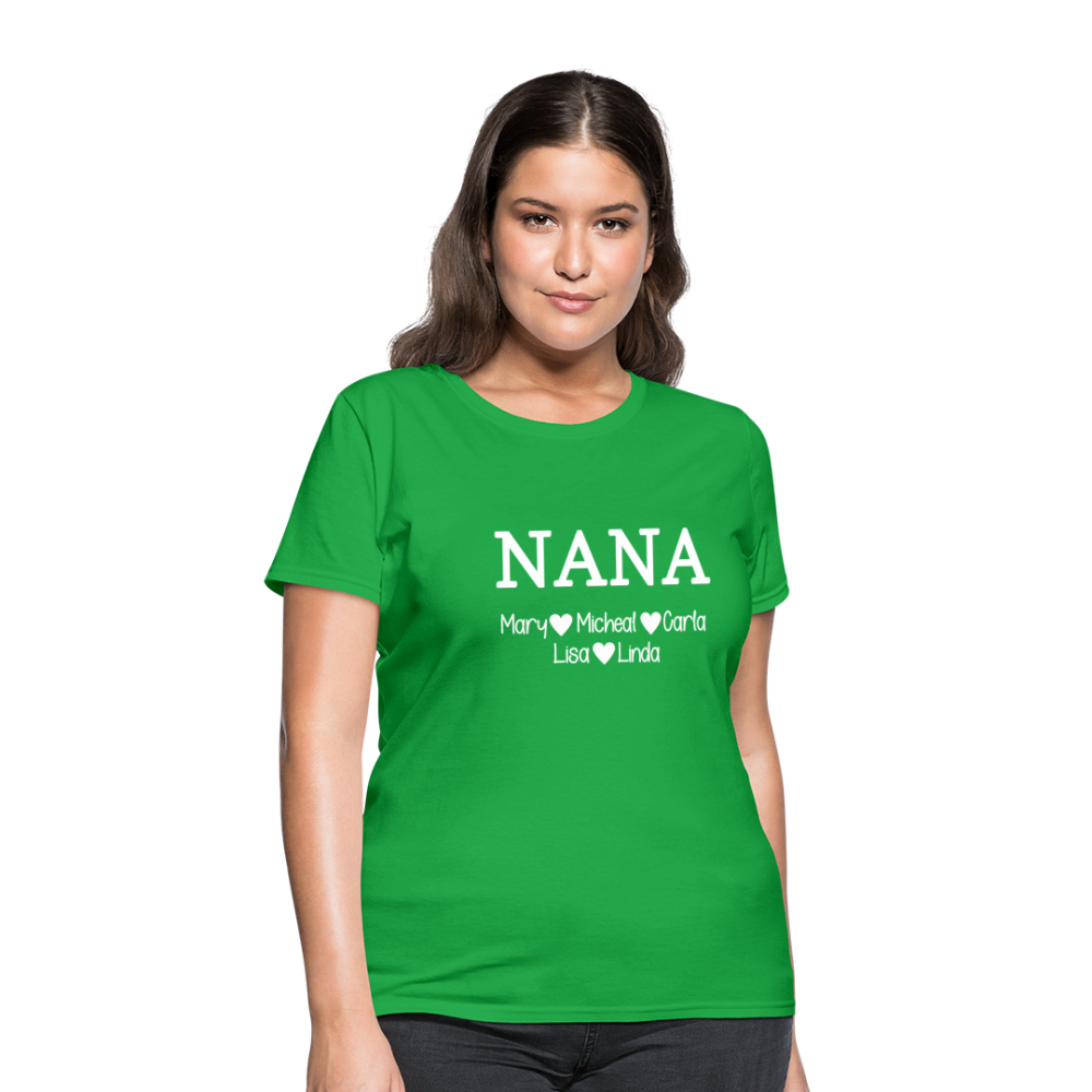 NANA Children White Text - Women's T-Shirt - bright green