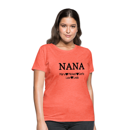 NANA Children White Text - Women's T-Shirt - heather coral
