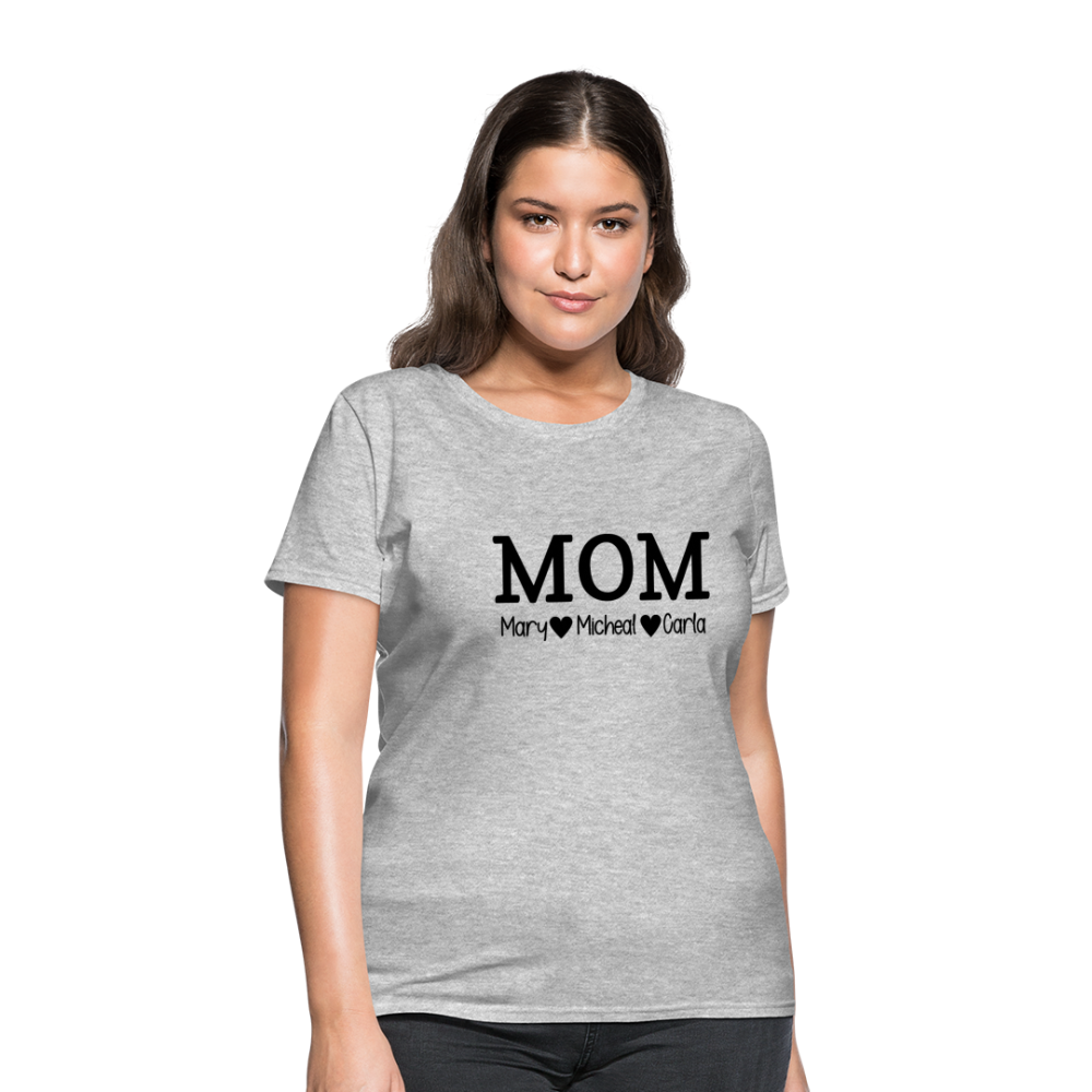 MOM Children White Text - Women's T-Shirt - heather gray