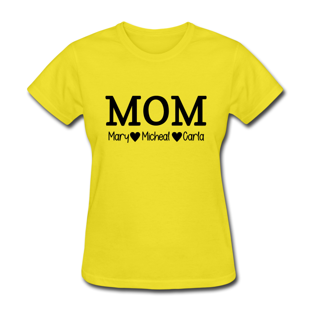 MOM Children White Text - Women's T-Shirt - yellow