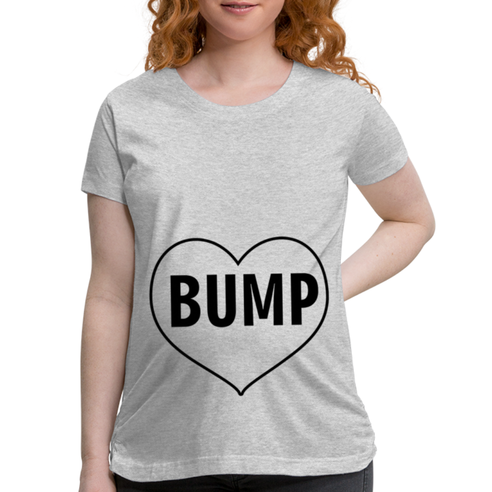 Bump Black text - Women’s Maternity T-Shirt - heather gray