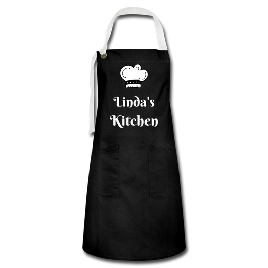 Personalized Apron With Name, Custom Kitchen Apron, Gift for Mom, Husband Gift, Dad Birthday Gift, Her kitchen Baking Gift, Grill Apron - black/white