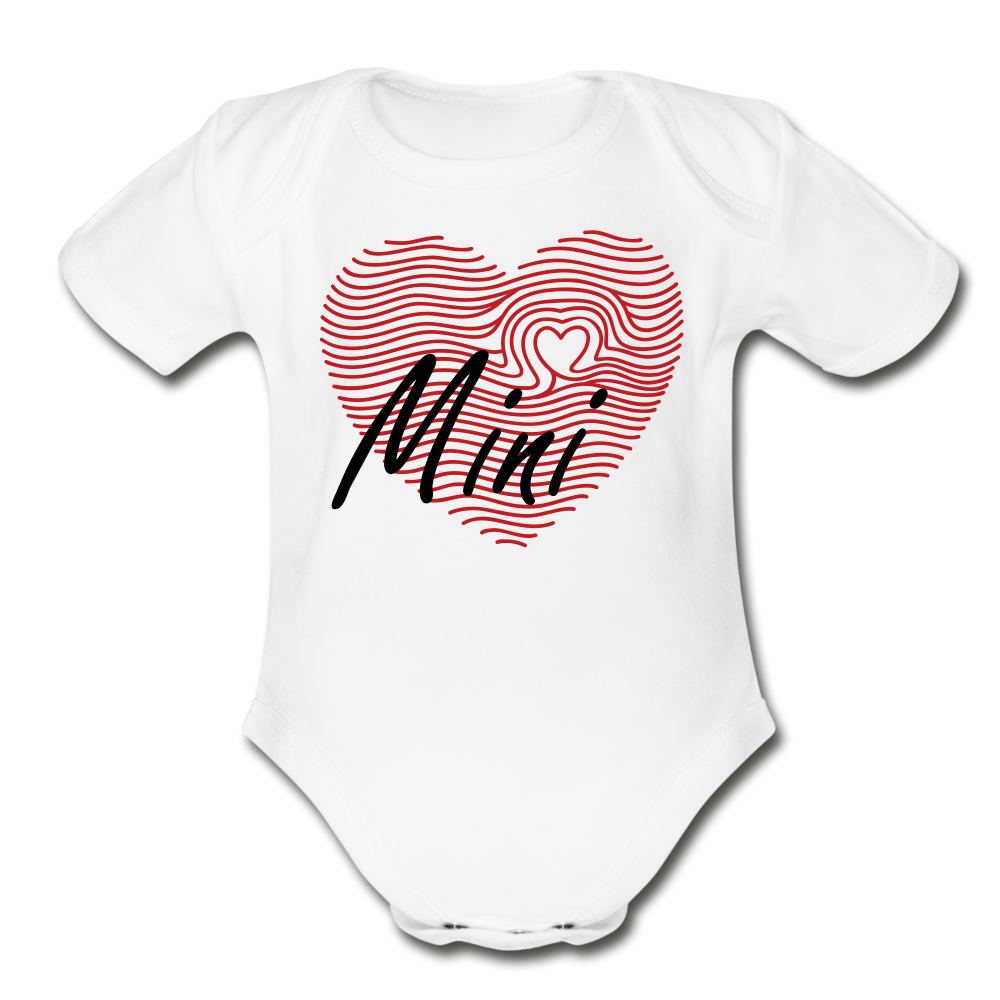 MAMA MINI - Organic Short Sleeve Baby Bodysuit - white