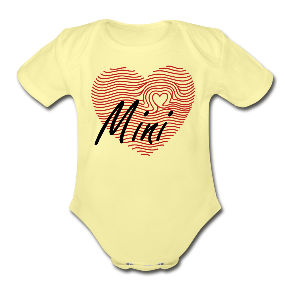 MAMA MINI - Organic Short Sleeve Baby Bodysuit - washed yellow