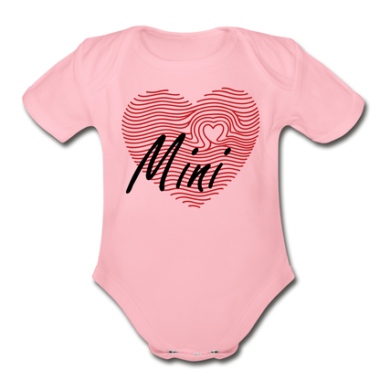 MAMA MINI - Organic Short Sleeve Baby Bodysuit - light pink