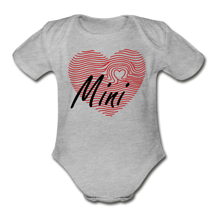 MAMA MINI - Organic Short Sleeve Baby Bodysuit - heather gray