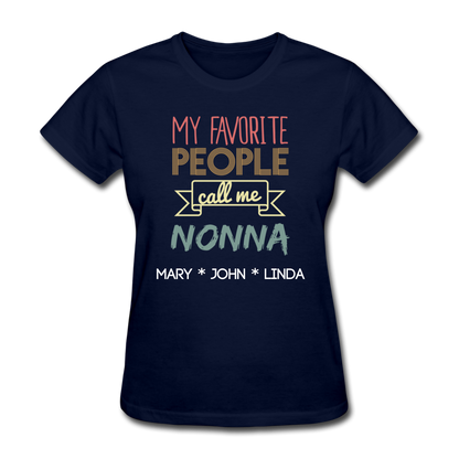 My Favorite People Call Me Nonna, Personalized Italian Grandma Shirt With Grandkids Names, Custom Grandma Shirt, Mother Day Gift for Nana - navy