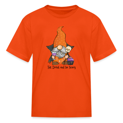 Eat, Drink and be Scary, Halloween Kids Graphic Shirt, Funny Halloween Gift T-Shirt - orange