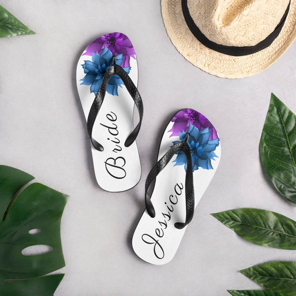 Bride and bridesmaid sales flip flops